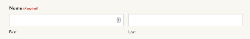 Screenshot of form fields with labels