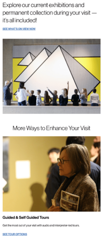 Des Moines Art Center website responsive mobile page design