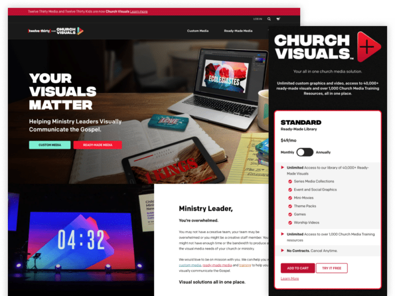 Church Visuals - Website Development Case Study - Landslide Creative
