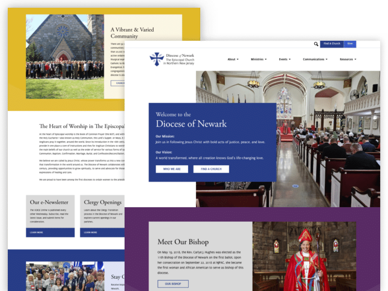 Diocese of Newark website design screenshot