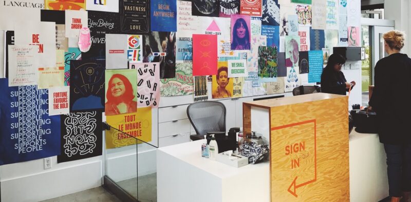 Front desk of a museum