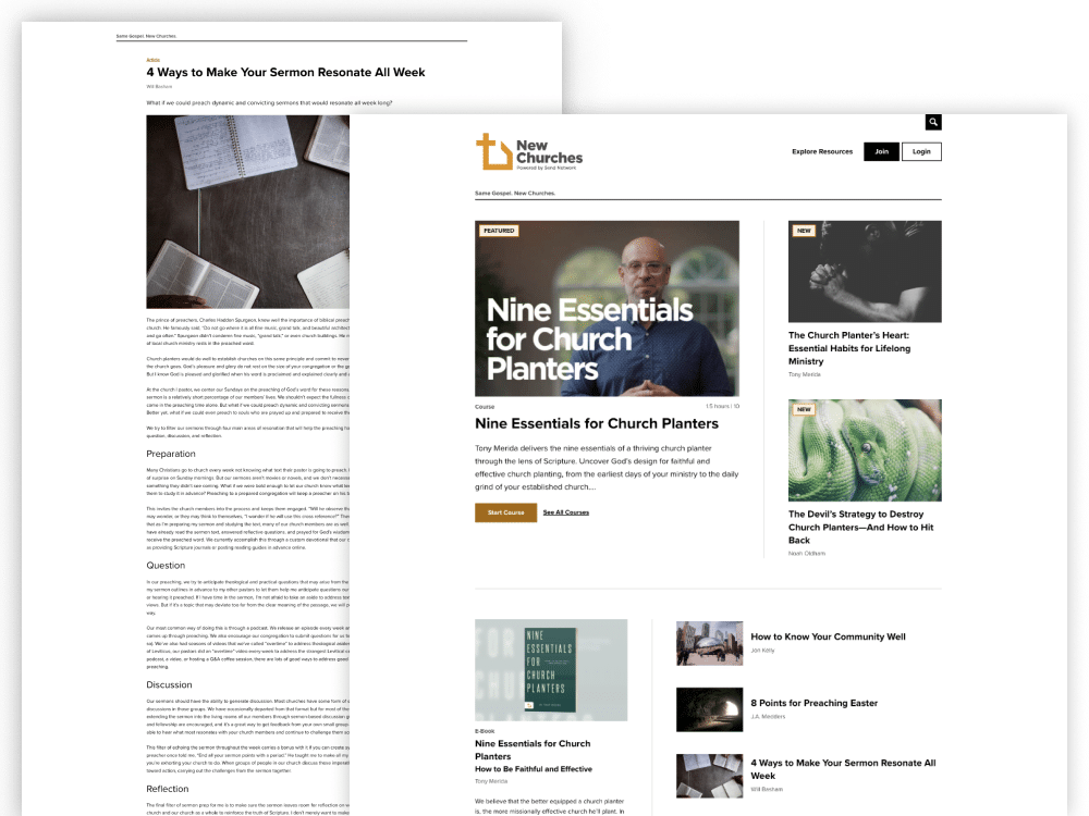 New Churches - Resource Library Website Case Study - Landslide Creative