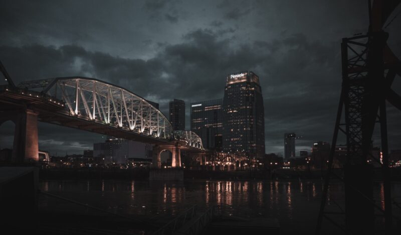 Nashville city skyline at night