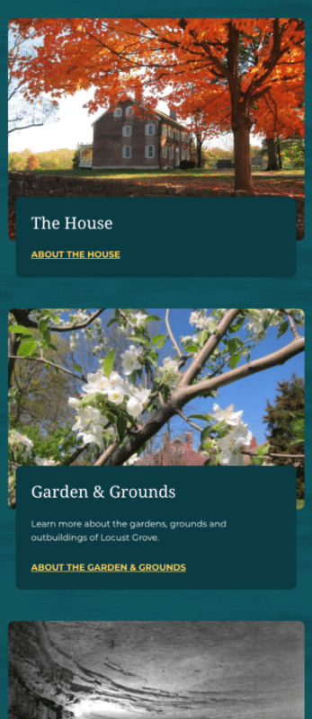 Screenshot of Historic Locust Grove website
